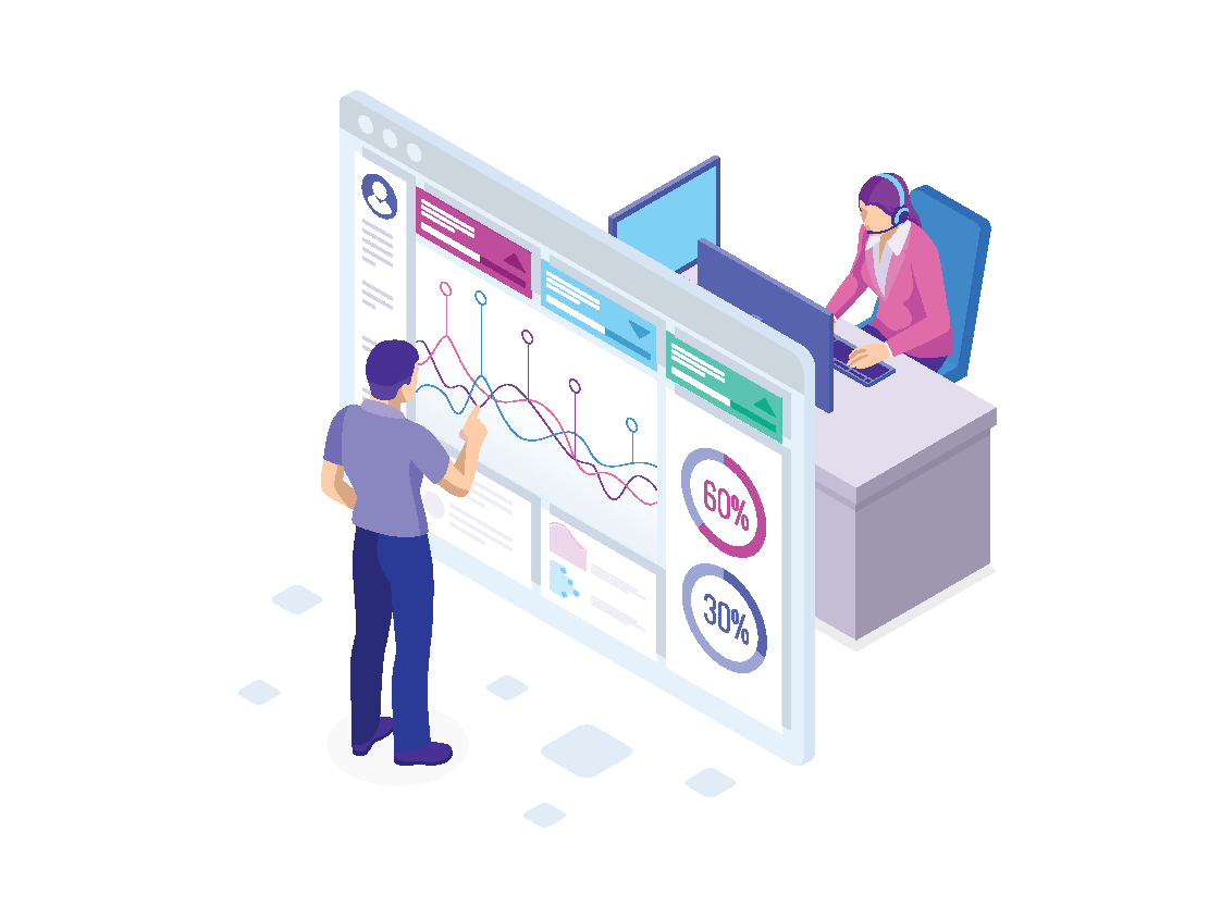Vector Illustration of Finding a Commercial Loan